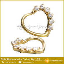 16G Cubic Zirconia Ear Daith Jewelry Gold Plated Prong Set CZ Cartilage Helix Cuff Earring